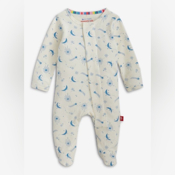 Magnetic Me Other - MagneticMe Organic Cotton Footie - 3-6M - Blue Stars
